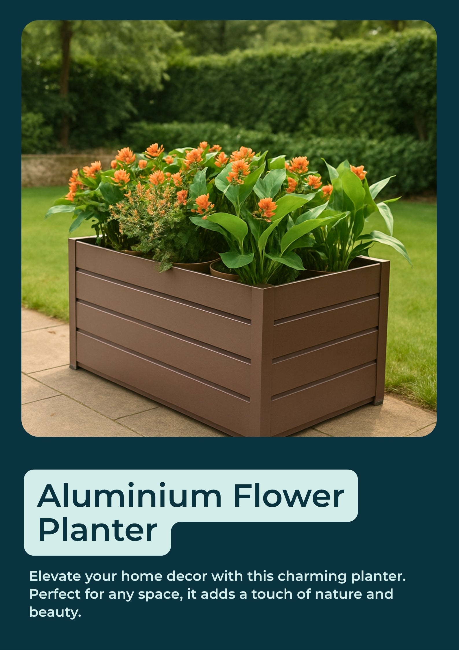 (Pre-Order) Premium Aluminum Alloy Planter Box – Modern Raised Garden Bed