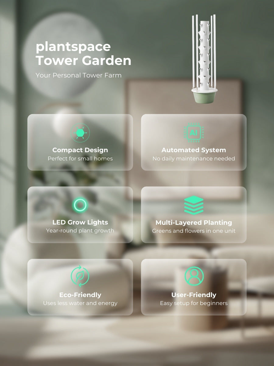 PlantSpace Tower Garden by A Leaf: Innovative Indoor Vertical Gardening System (Pre-Order)