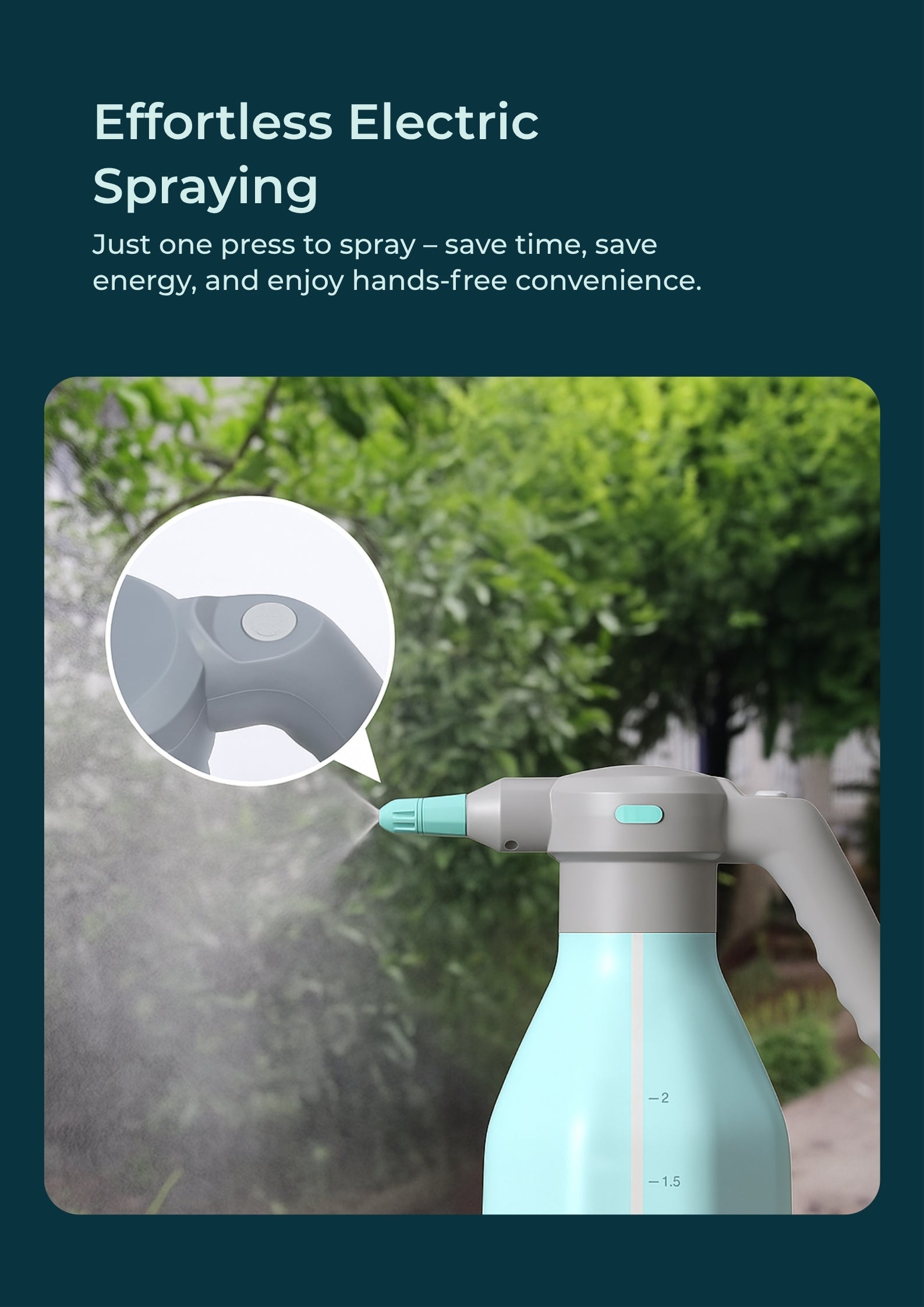 (Pre-Order) 2L Electric Garden Sprayer Fine Mist, Rechargeable, Easy Side Fill | Home & Plant Care